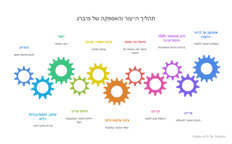 תהליך הייצור והאספקה במיברג – שרשרת תהליכים מלאה In-House